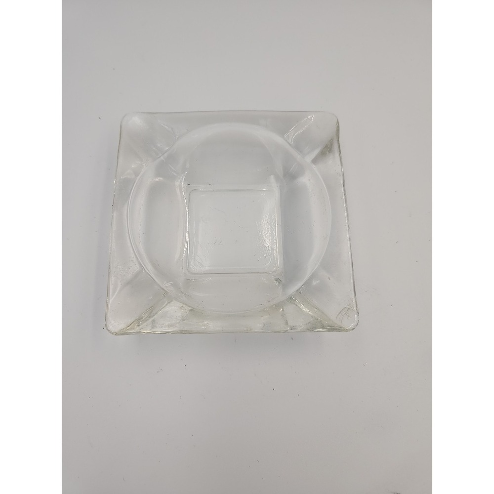 Vintage Anchor Hocking Clear‎ Glass Square Ashtray 4 1/2" Perfect